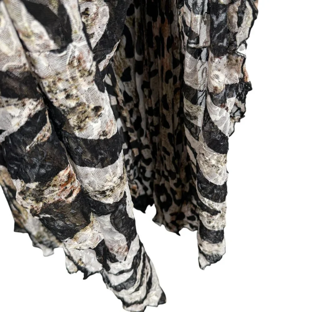 Vintage Alberto Makali Dress Medium Brown Zebra Leopard Nylon Blend Boho - Picture 8 of 8